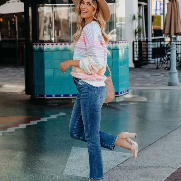 RAIN THEN RAINBOW STRIPED KNIT SWEATER - Picture 3 of 10